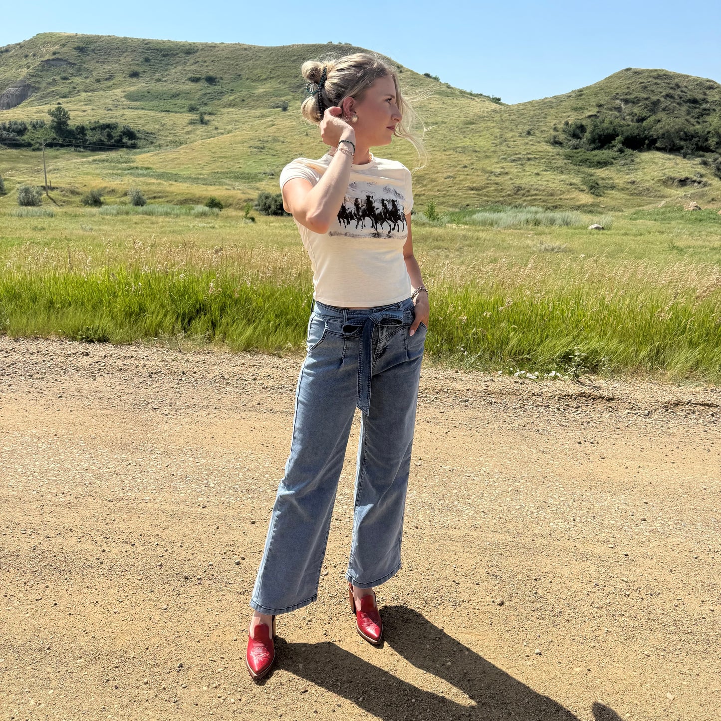 Wild Horses Cropped Baby Tee