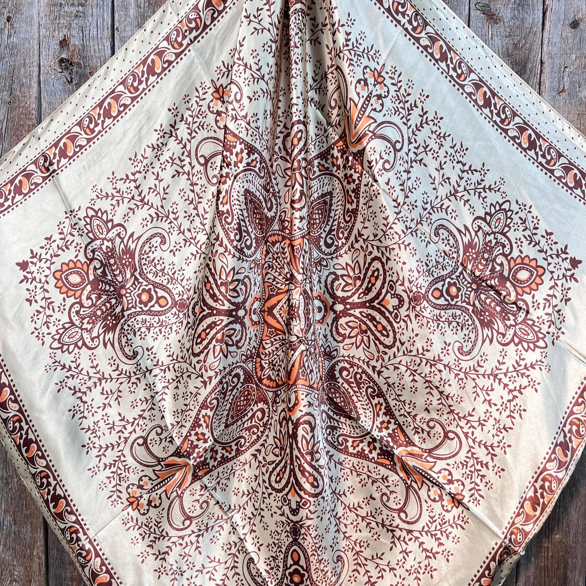 Tan/Brown Polka Dot & Paisley Wild Rag