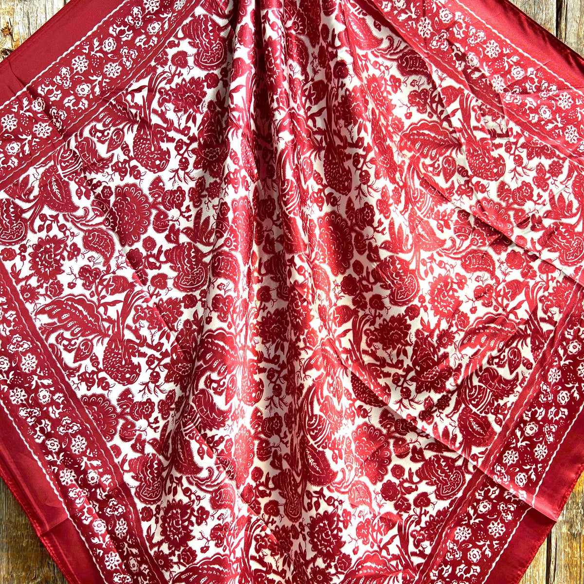 Red & Cream Paisley Wild Rag