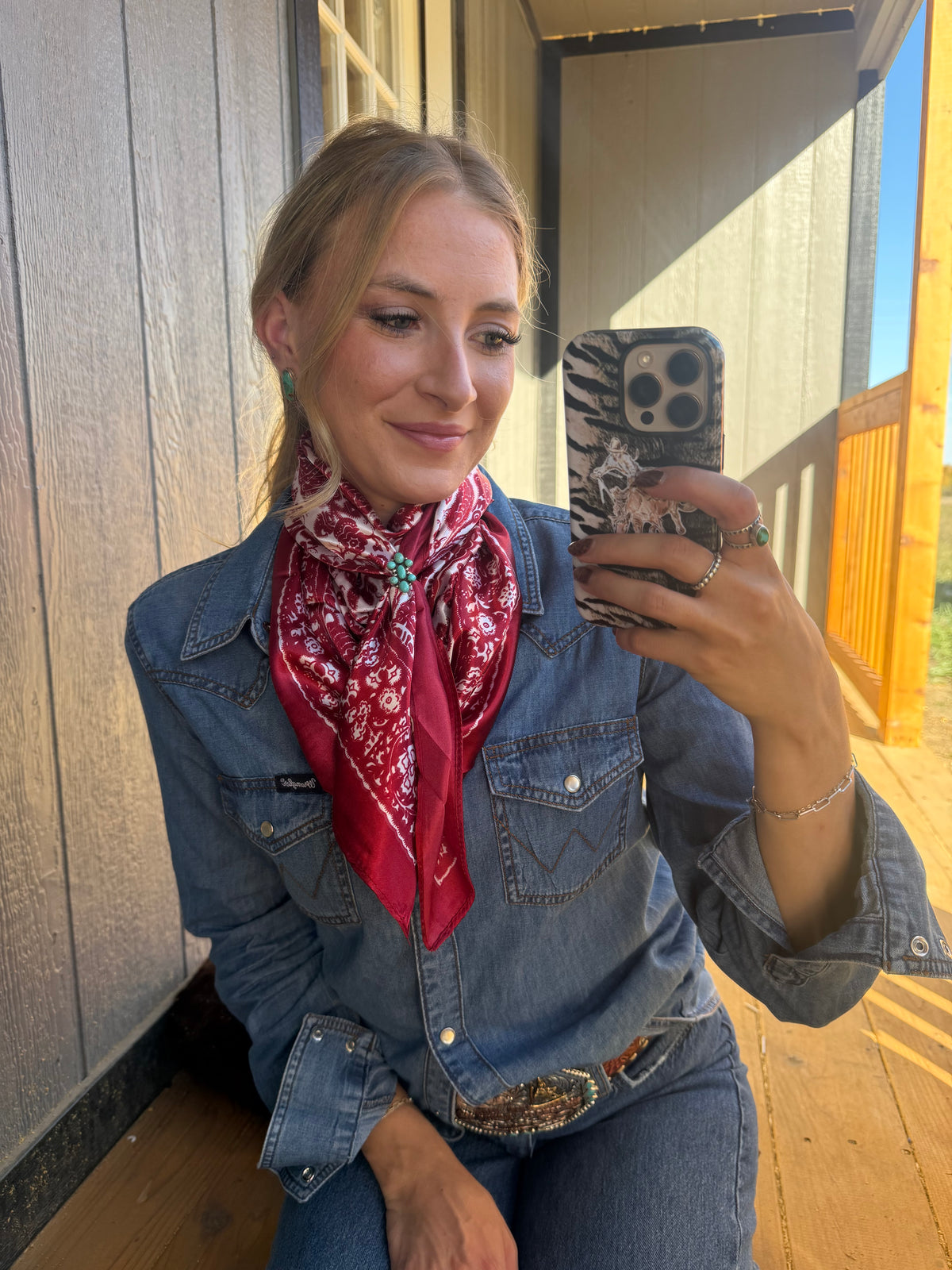 Red & Cream Paisley Wild Rag