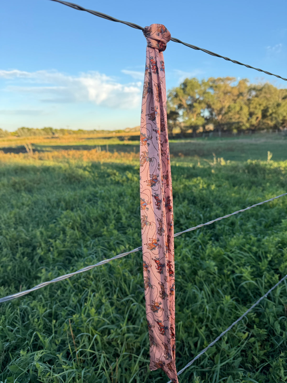 Muted Rose Pink Cowgirl Silk Twilly