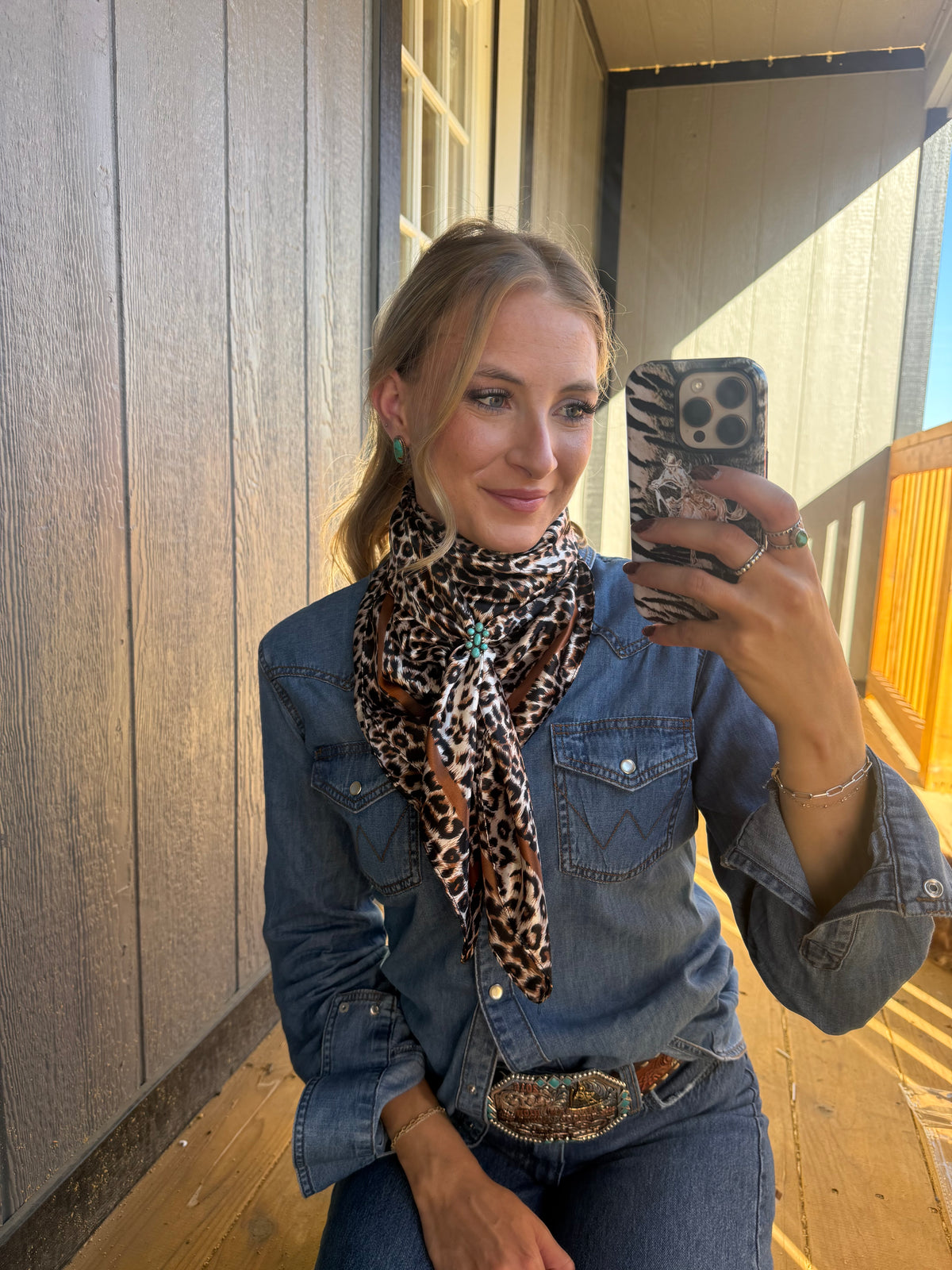 Tan Leopard Wild Rag