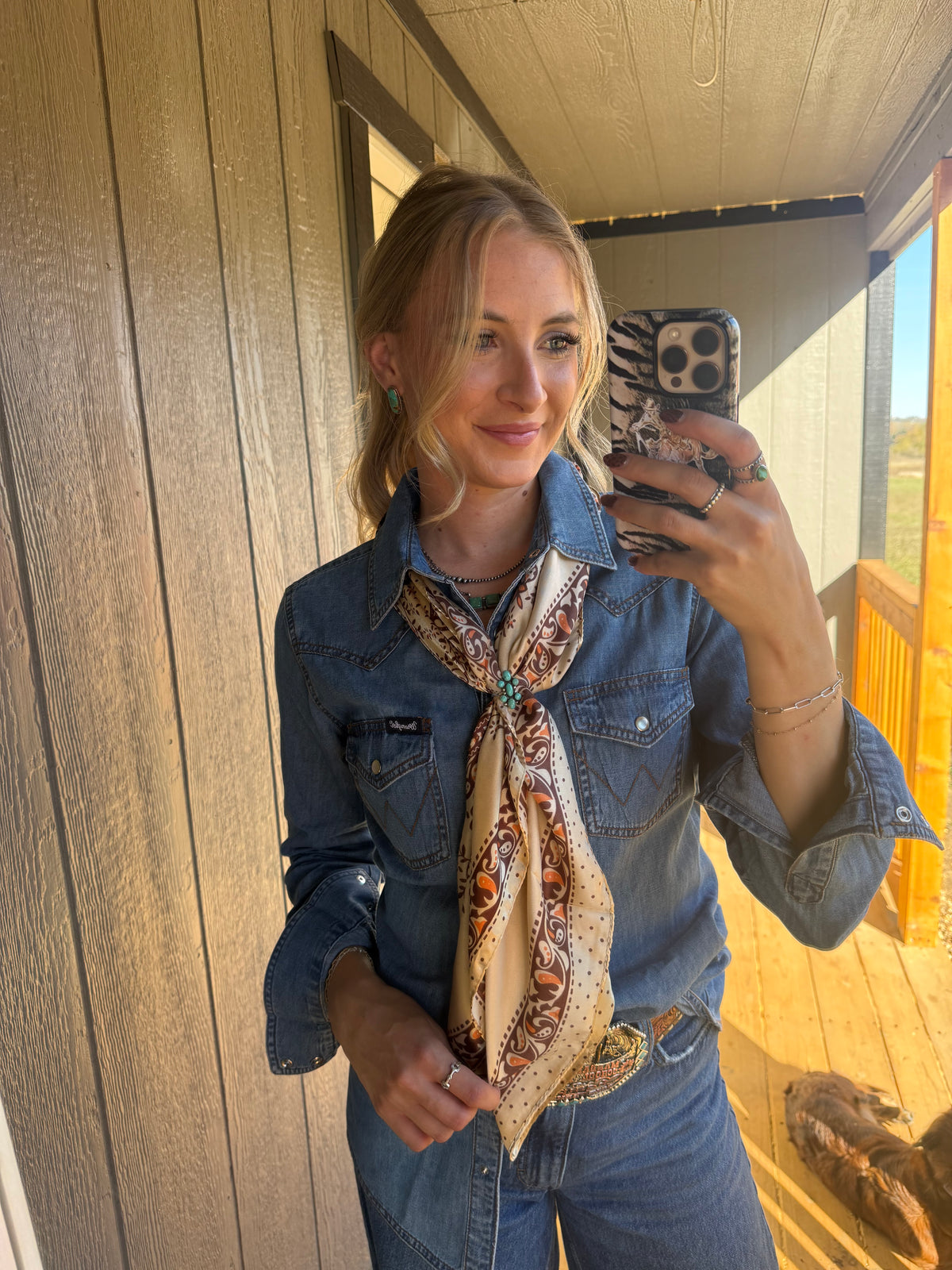 Tan/Brown Polka Dot & Paisley Wild Rag