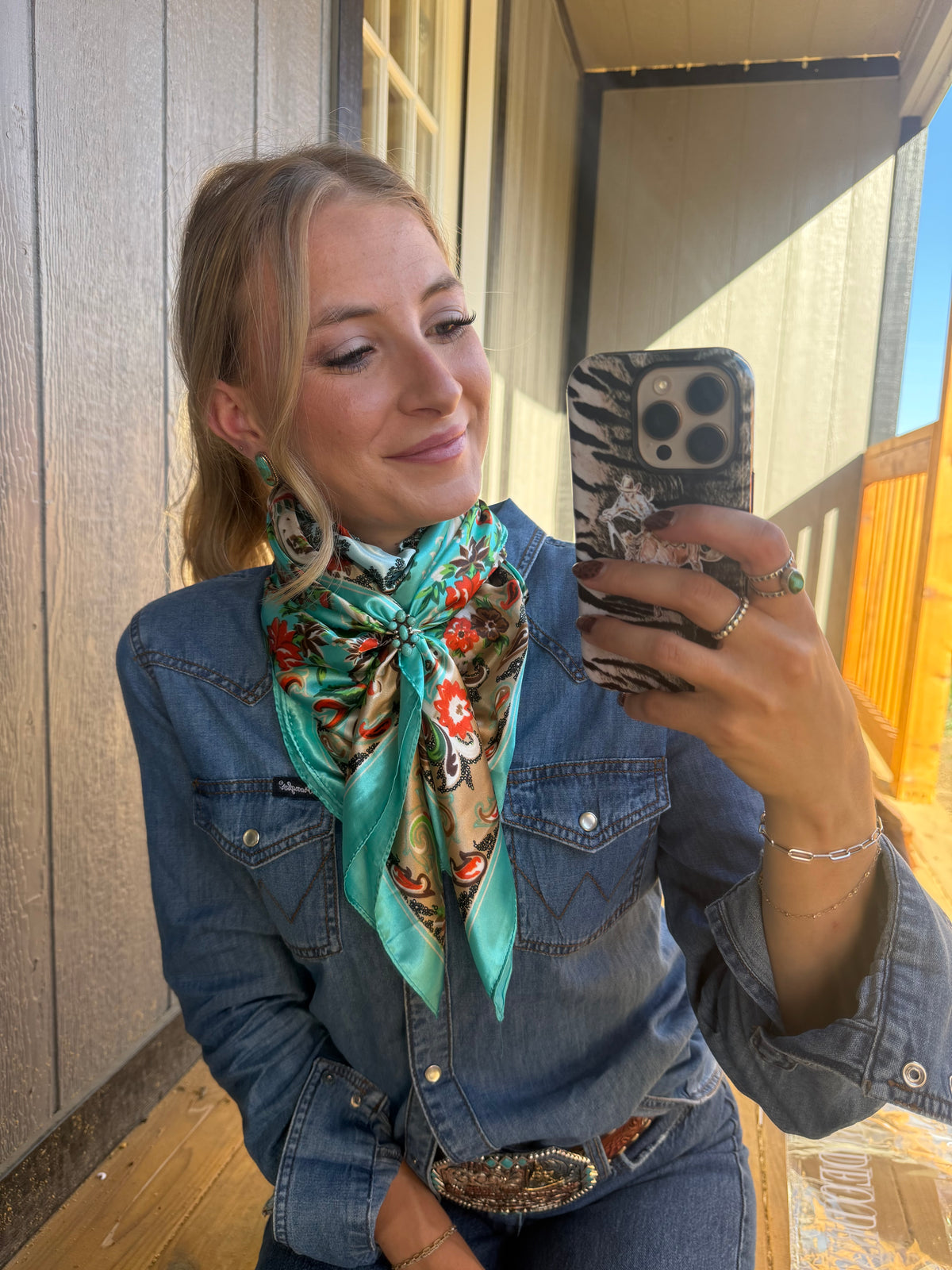 Turquoise Paisley Wild Rag