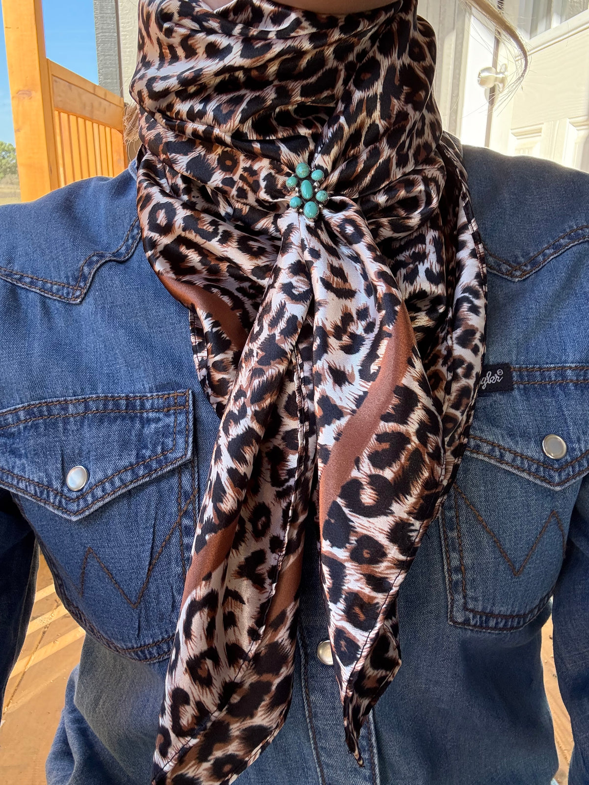 Tan Leopard Wild Rag