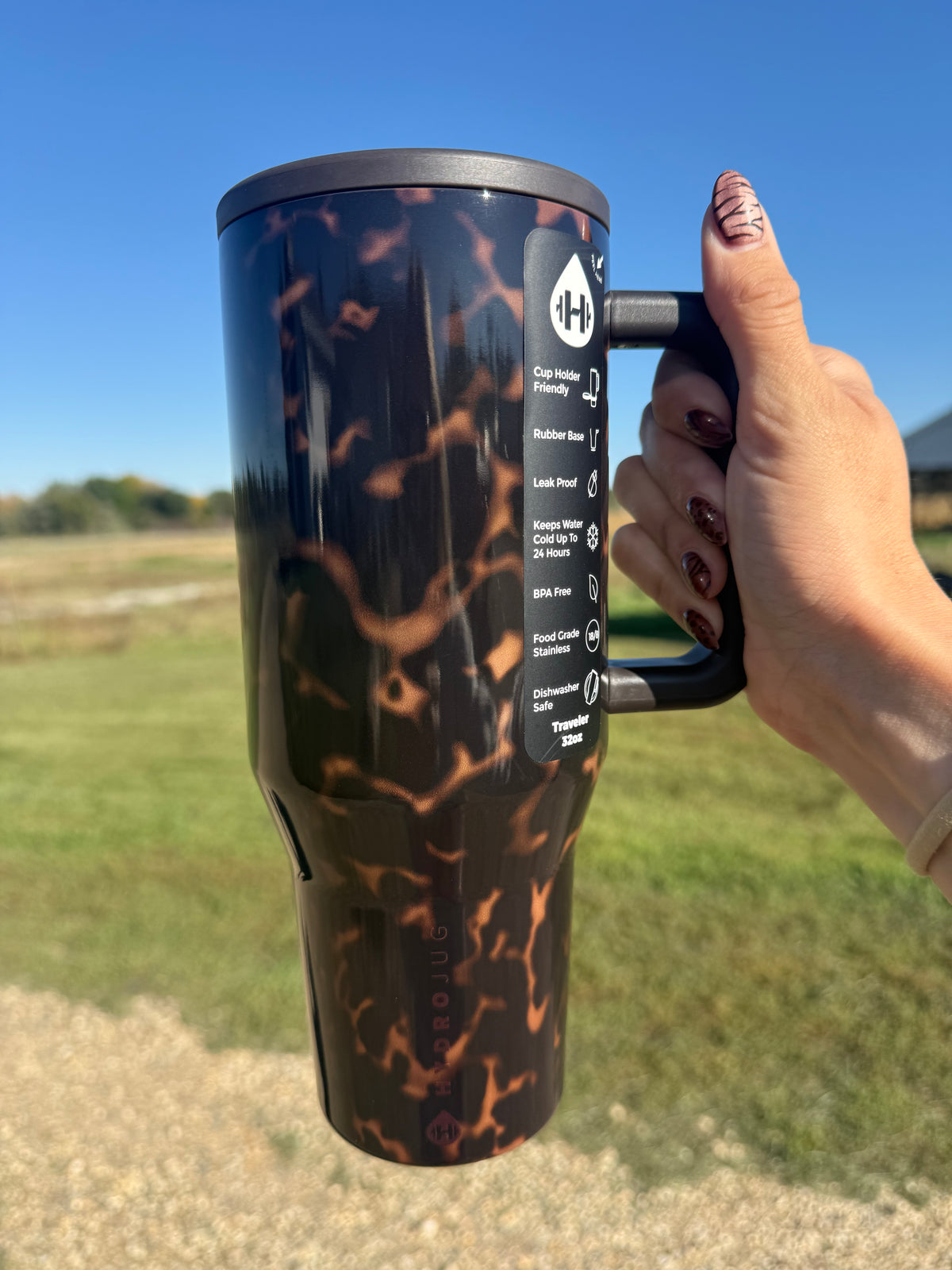 32 oz HydroJug Traveler – Mocha Tortoise