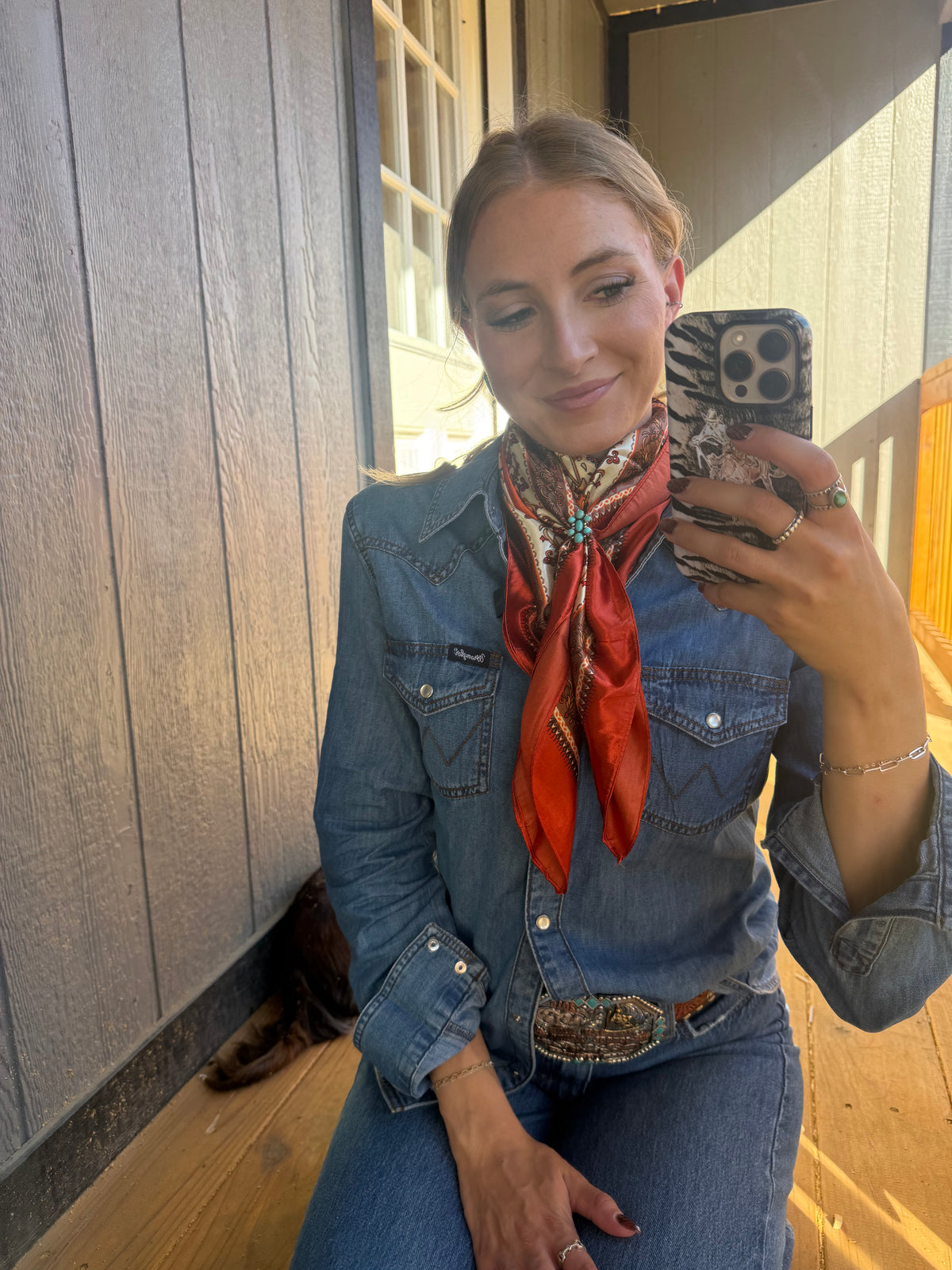 Burnt Orange & Tan Wild Rag