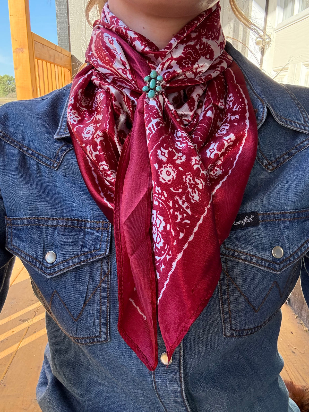 Red & Cream Paisley Wild Rag