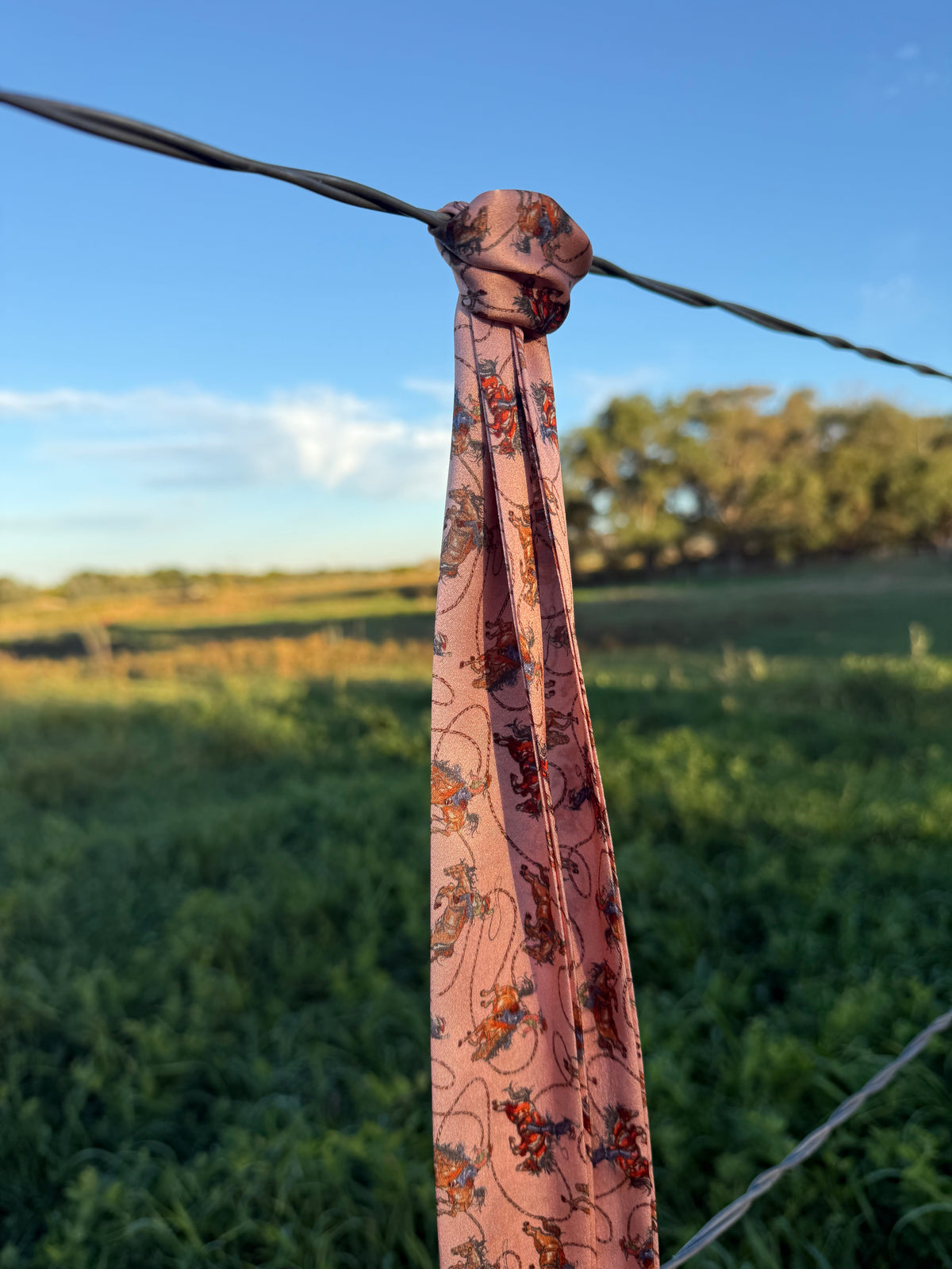 Muted Rose Pink Cowgirl Silk Twilly