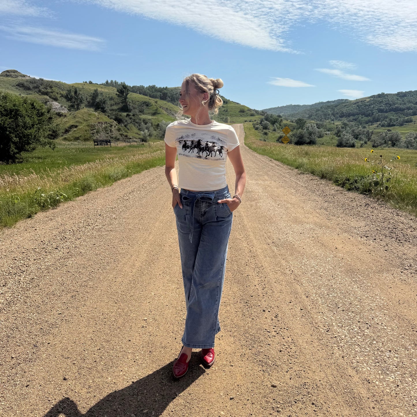 Wild Horses Cropped Baby Tee