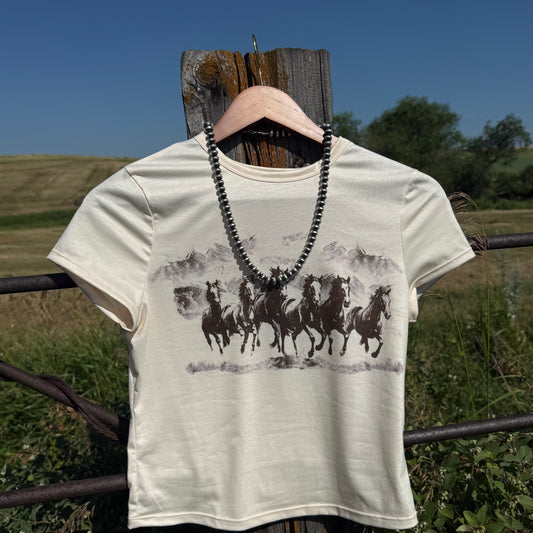 Wild Horses Cropped Baby Tee