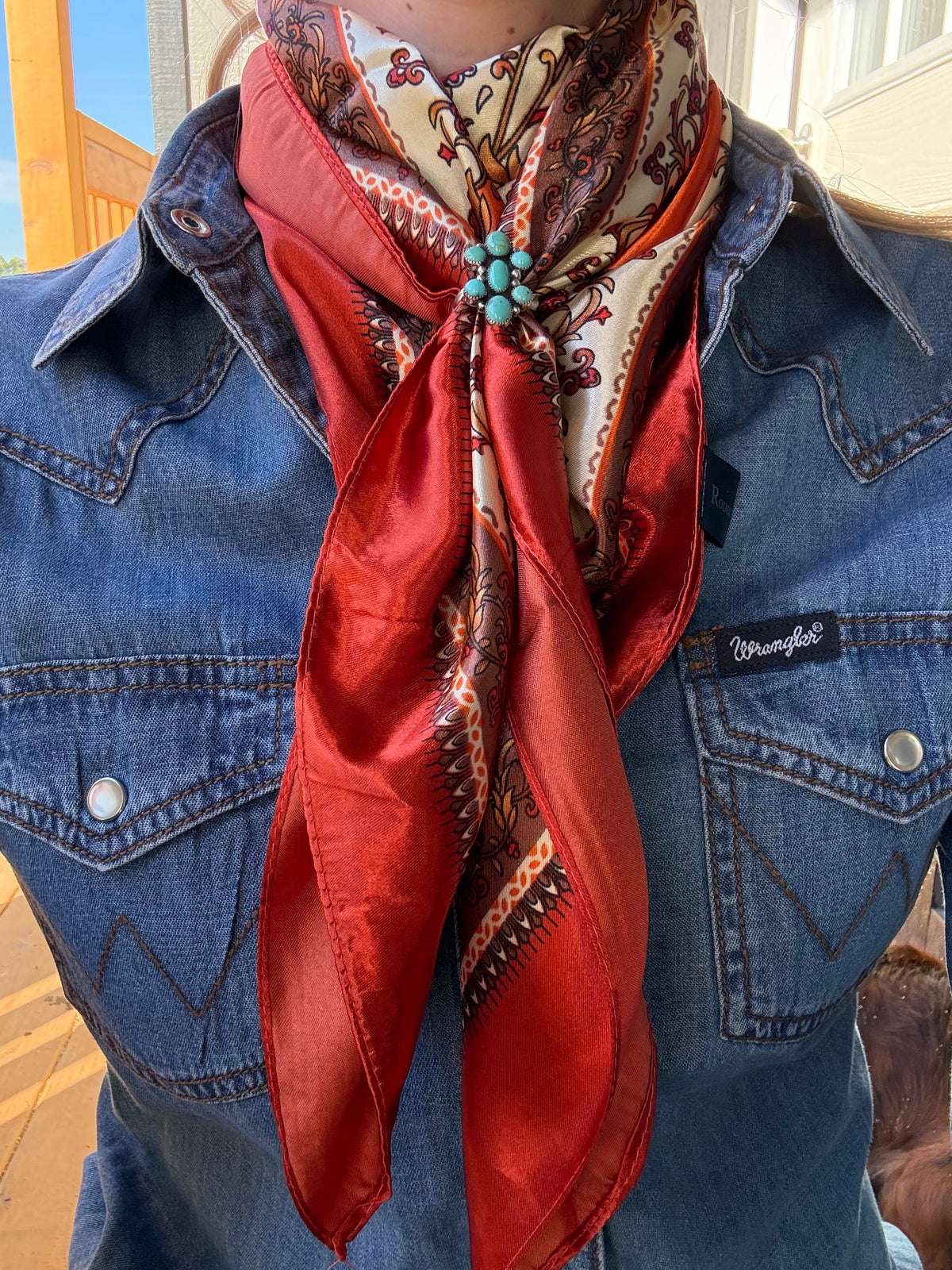 Burnt Orange & Tan Wild Rag
