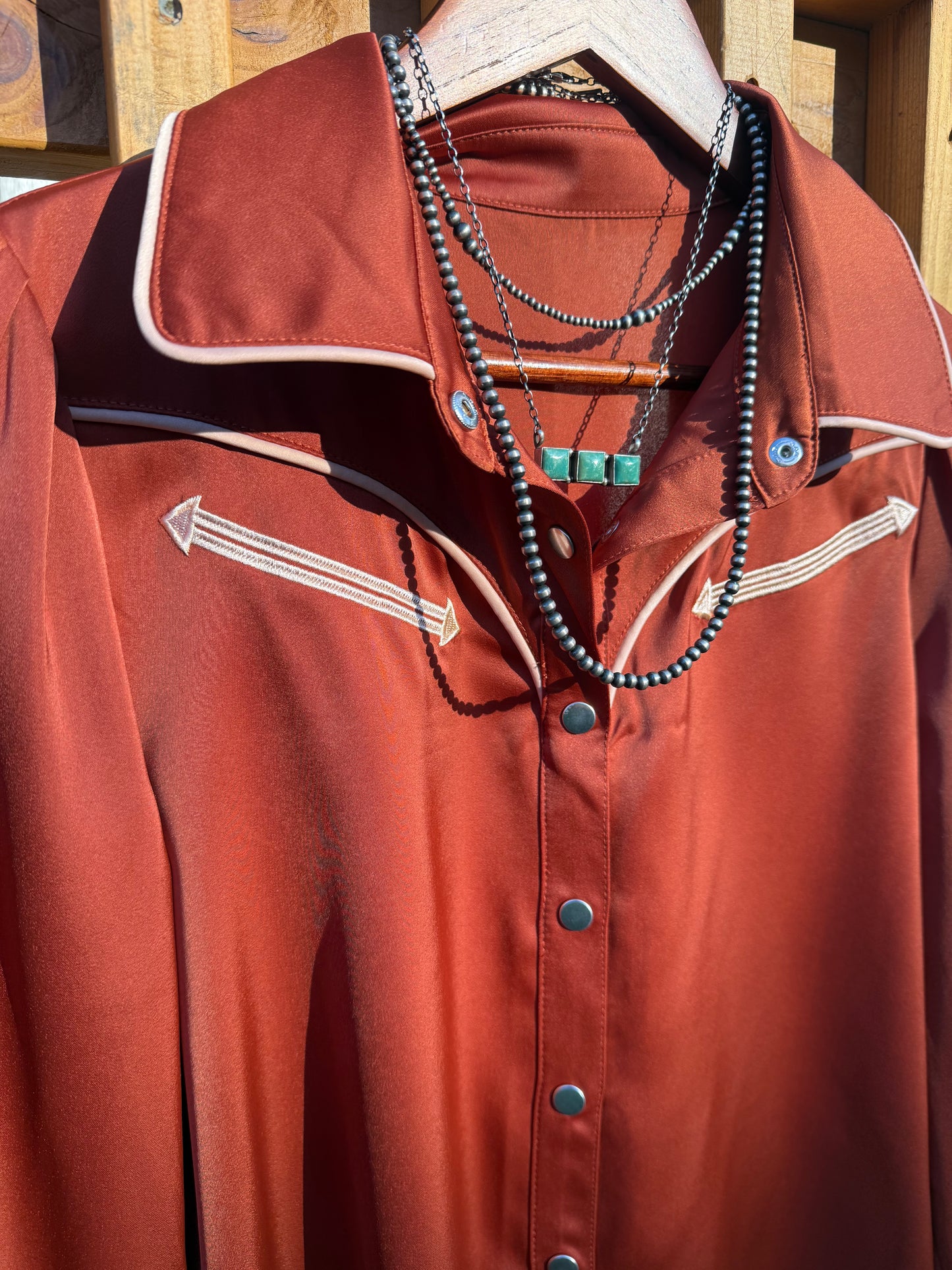 Cinnamon Saddle Pearl Snap